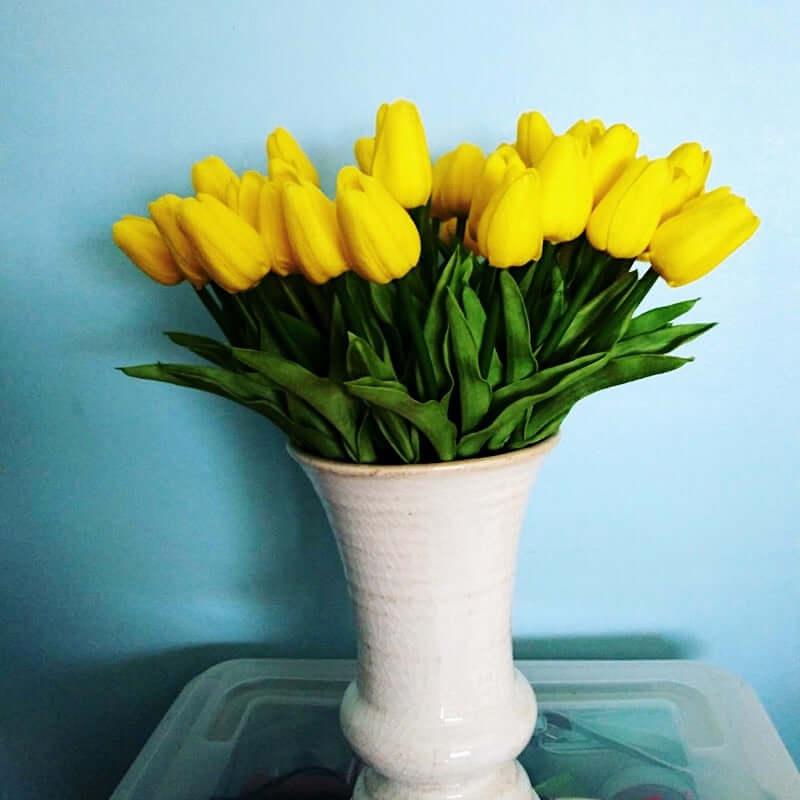 10pcs tulip bouquet - artificial flower real touch for birthday party / wedding decoration fake flowers pe home garden decor