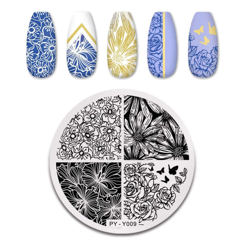 nail art templates 12*6cm / manicure stamping plate flower nails beauty design / temperature glass lace stamp plates animal image makeup women cosmetics pyy009