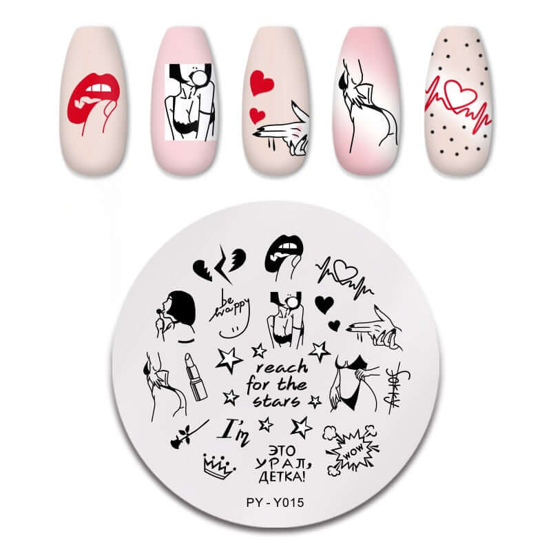 nail art templates 12*6cm / manicure stamping plate flower nails beauty design / temperature glass lace stamp plates animal image makeup women cosmetics pyy015
