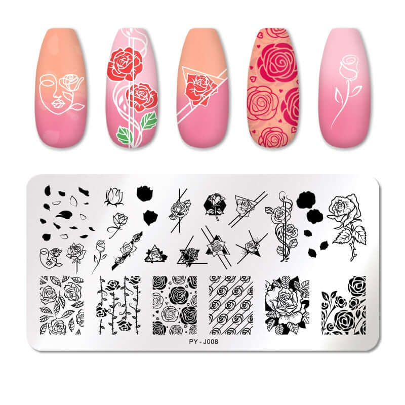 nail art templates 12*6cm / manicure stamping plate flower nails beauty design / temperature glass lace stamp plates animal image makeup women cosmetics pyj008
