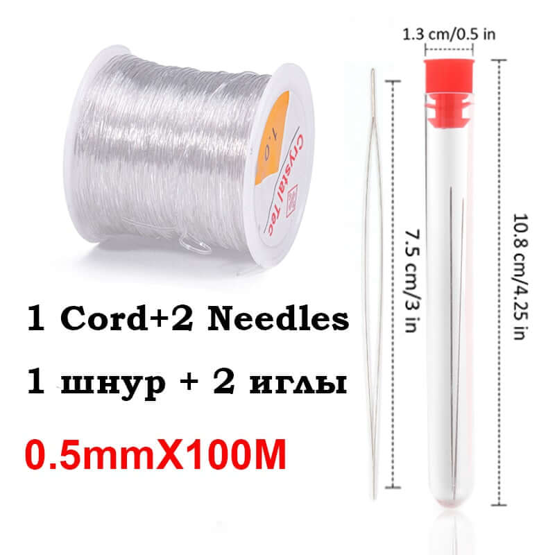 100m roll plastic crystal diy jewelry beading cords / elastic stretch line  / handmade supply wire making fashion string beads for bracelet or necklace thread 0.5mmx100m crystal / ch