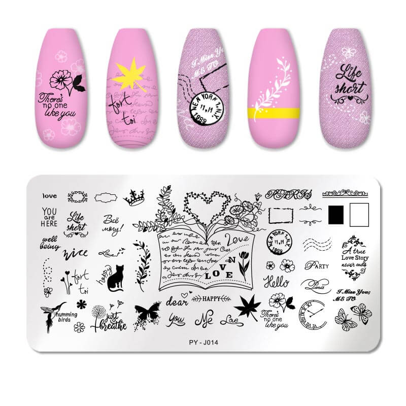 nail art templates 12*6cm / manicure stamping plate flower nails beauty design / temperature glass lace stamp plates animal image makeup women cosmetics pyj014