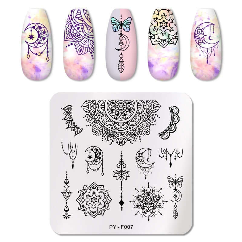 nail art templates 12*6cm / manicure stamping plate flower nails beauty design / temperature glass lace stamp plates animal image makeup women cosmetics pyf007
