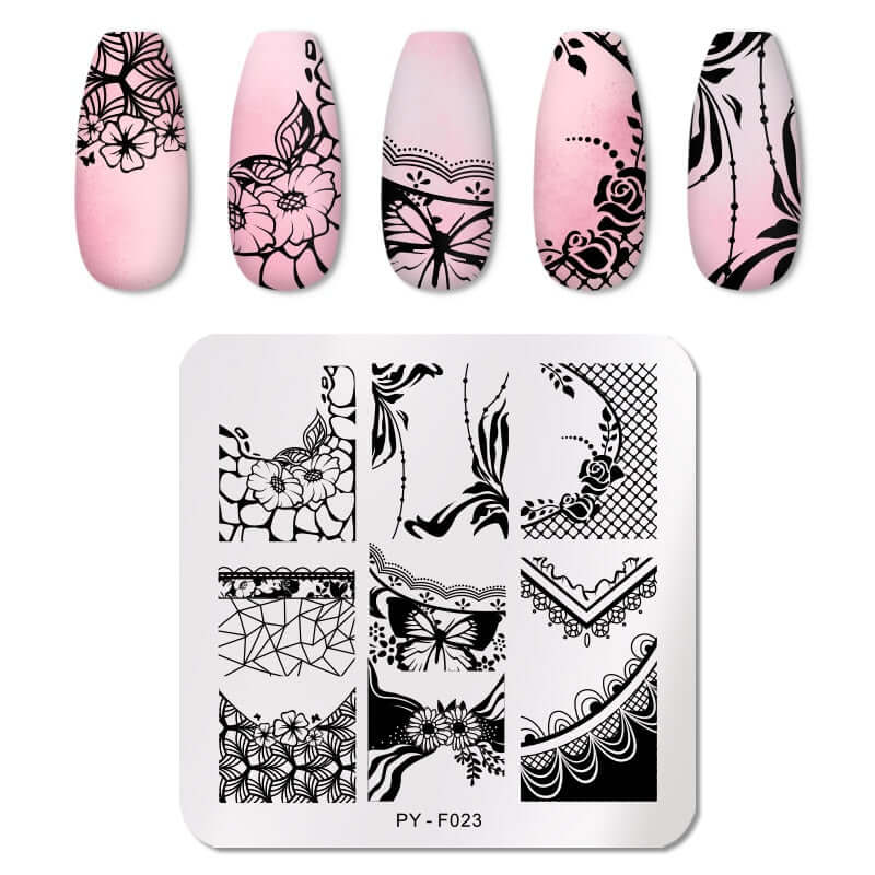 nail art templates 12*6cm / manicure stamping plate flower nails beauty design / temperature glass lace stamp plates animal image makeup women cosmetics pyf023