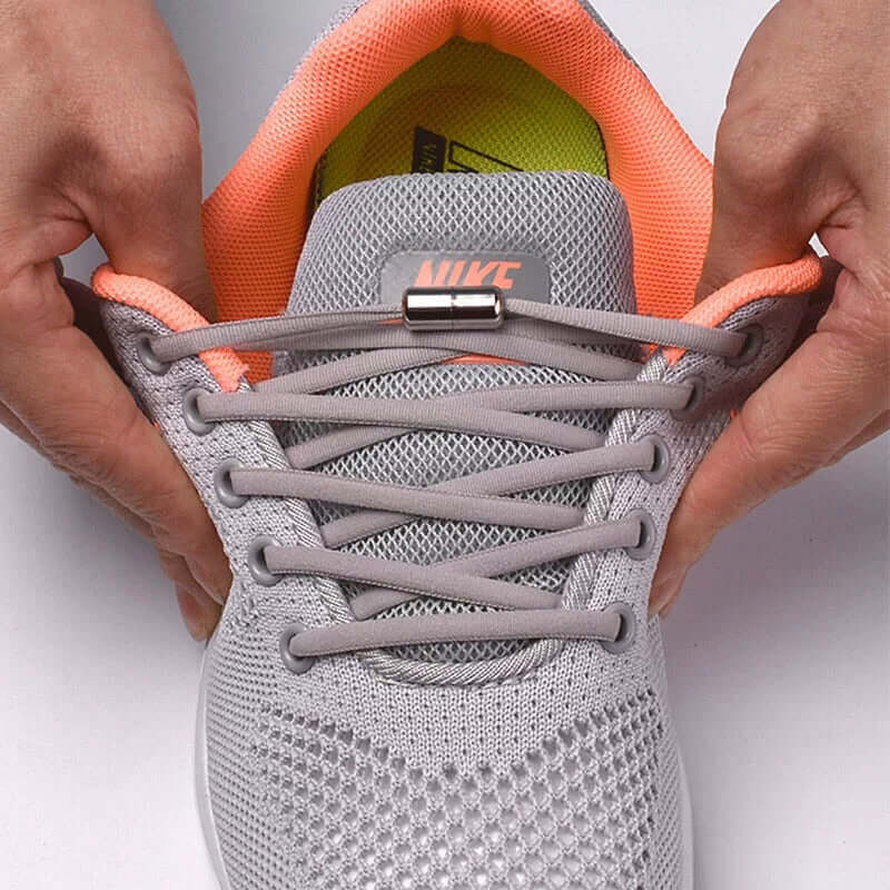 semicircle no tie elastic shoelaces / metal lock shoe laces for sports fitness training sneakers lazy kids adults and children one size shoelace fits all shoes