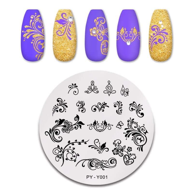 nail art templates 12*6cm / manicure stamping plate flower nails beauty design / temperature glass lace stamp plates animal image makeup women cosmetics pyy001