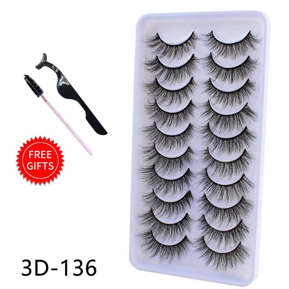 eyelashes 5/10 pairs 3d natural sexy lashes / false extensions handmade fashion beauty / fake yy shape eyelash makeup for women with premade mink lash volume 10pairs-3d136 / ca