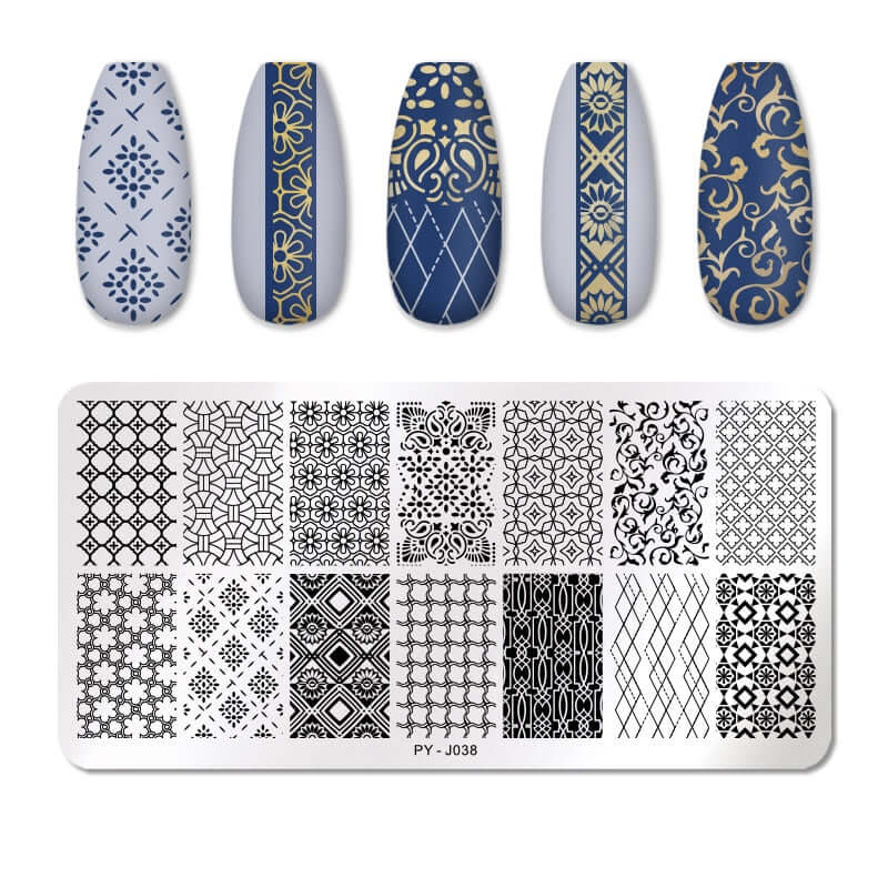 nail art templates 12*6cm / manicure stamping plate flower nails beauty design / temperature glass lace stamp plates animal image makeup women cosmetics pyj038