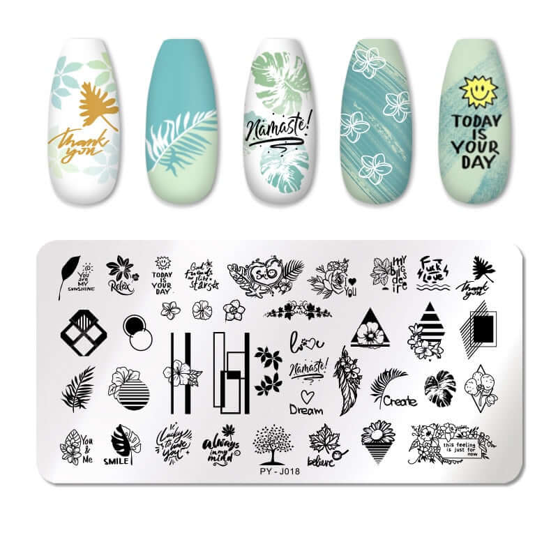 nail art templates 12*6cm / manicure stamping plate flower nails beauty design / temperature glass lace stamp plates animal image makeup women cosmetics pyj018