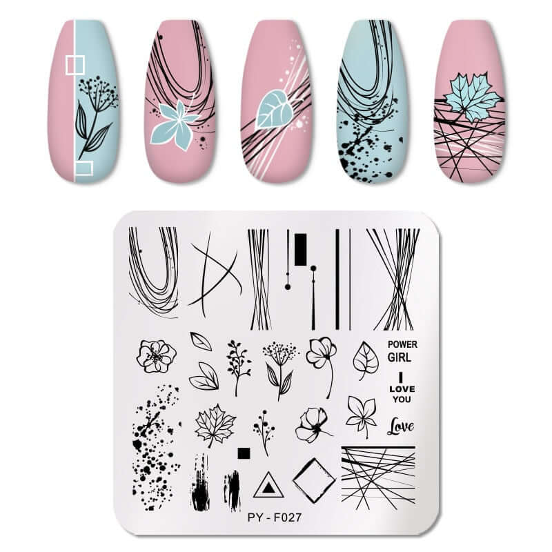 nail art templates 12*6cm / manicure stamping plate flower nails beauty design / temperature glass lace stamp plates animal image makeup women cosmetics pyf027