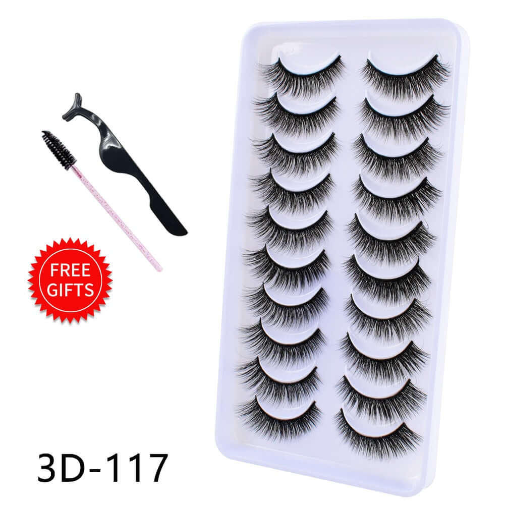 eyelashes 5/10 pairs 3d natural sexy lashes / false extensions handmade fashion beauty / fake yy shape eyelash makeup for women with premade mink lash volume 10pairs-3d117 / ca