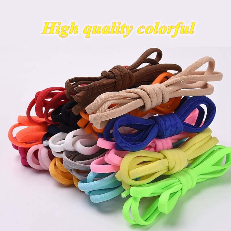 semicircle no tie elastic shoelaces / metal lock shoe laces for sports fitness training sneakers lazy kids adults and children one size shoelace fits all shoes