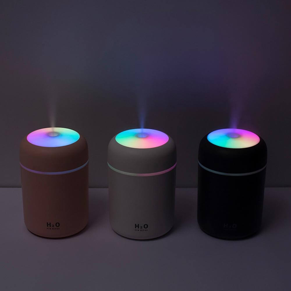 mini portable 300ml electric air humidifier / essential oils aroma diffuser usb cool mist sprayer with colorful night light for home car ultrasonic aromatherapy