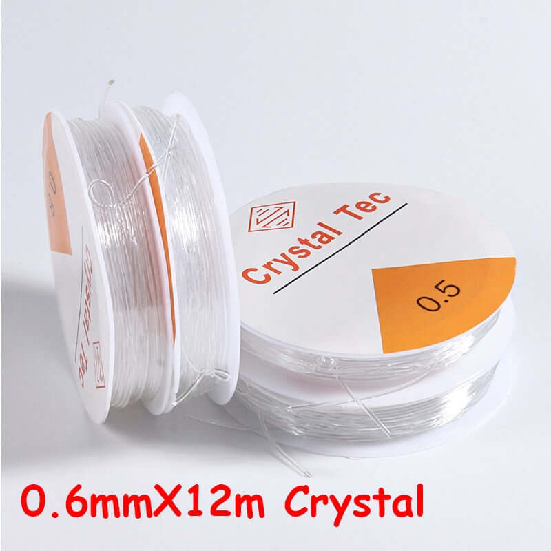 100m roll plastic crystal diy jewelry beading cords / elastic stretch line  / handmade supply wire making fashion string beads for bracelet or necklace thread 0.6mmx12m crystal / ch