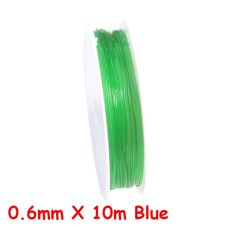 100m roll plastic crystal diy jewelry beading cords / elastic stretch line  / handmade supply wire making fashion string beads for bracelet or necklace thread 0.8mm x 7m green / ch