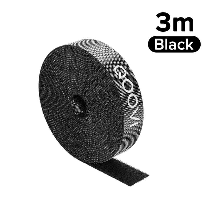 5m phone cable organizer / wire winder and usb charger cord management or mouse cables protector holder / earphone clip cables for iphone samsung phones 3m black velcro