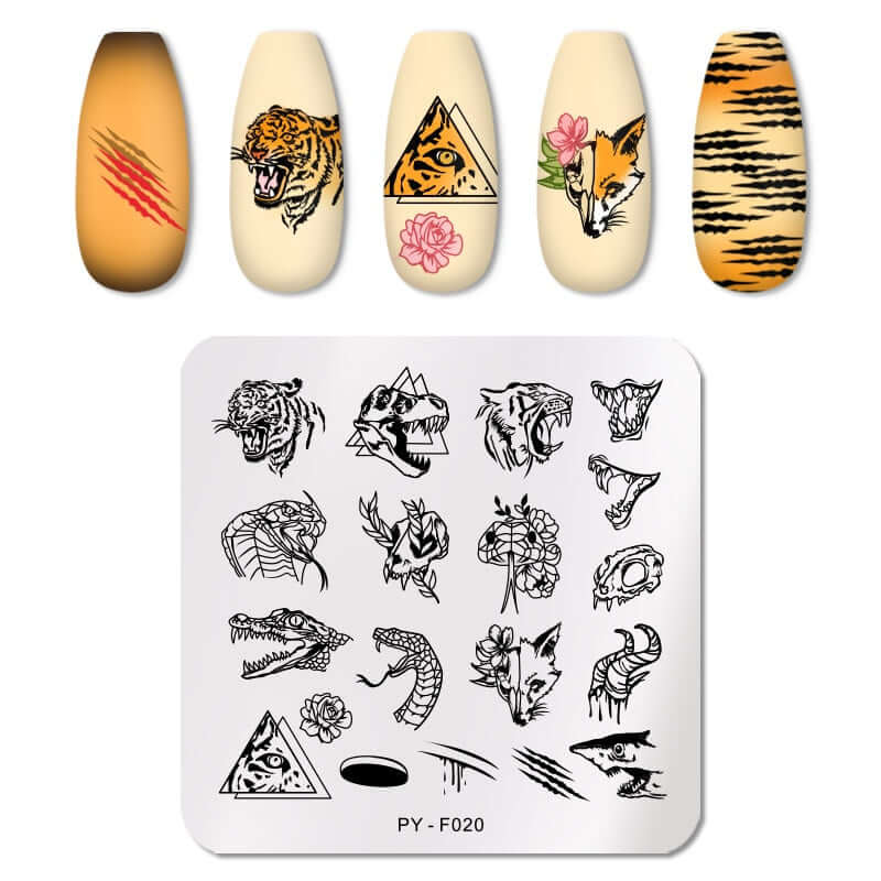 nail art templates 12*6cm / manicure stamping plate flower nails beauty design / temperature glass lace stamp plates animal image makeup women cosmetics pyf020