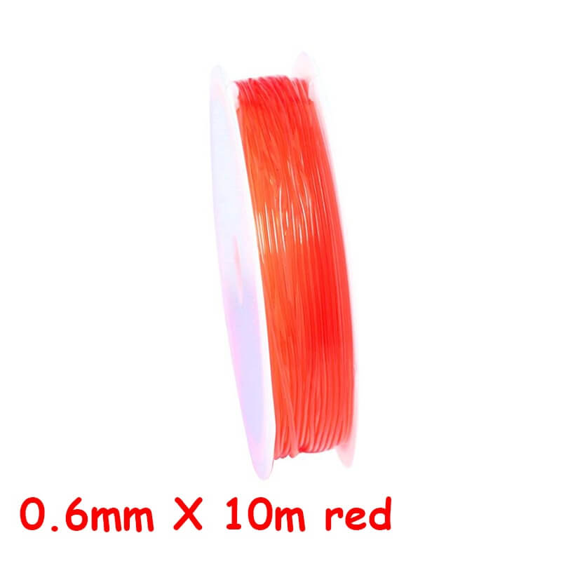 100m roll plastic crystal diy jewelry beading cords / elastic stretch line  / handmade supply wire making fashion string beads for bracelet or necklace thread 0.6mm x 10m red / ch