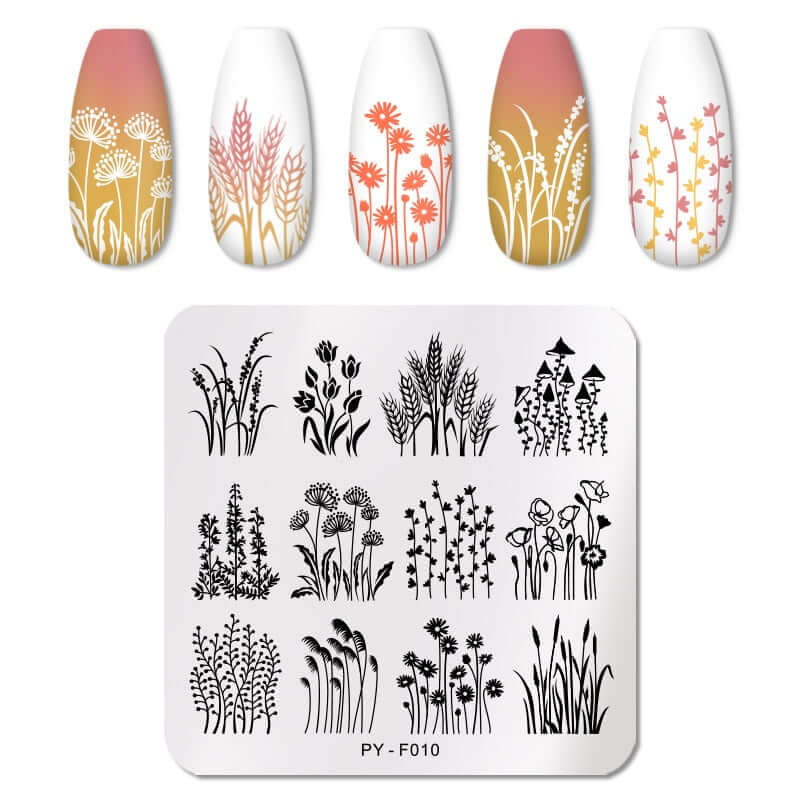 nail art templates 12*6cm / manicure stamping plate flower nails beauty design / temperature glass lace stamp plates animal image makeup women cosmetics pyf010