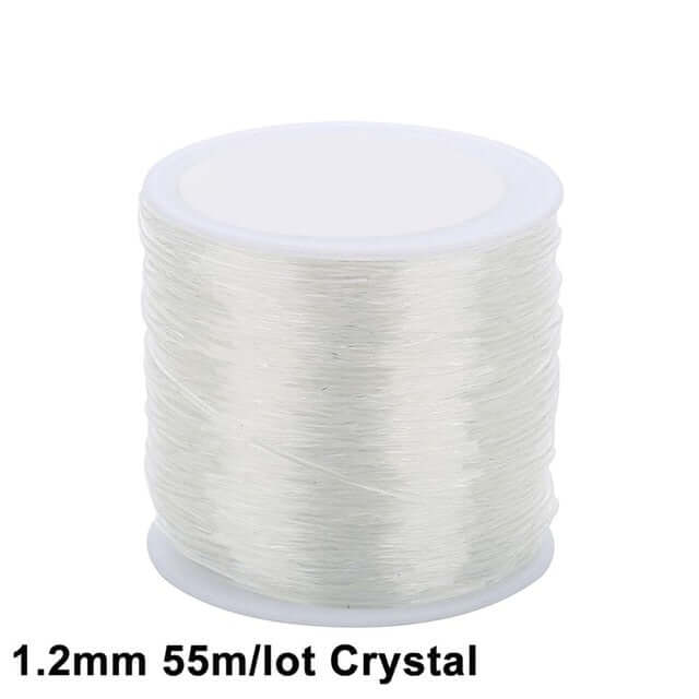 100m roll plastic crystal diy jewelry beading cords / elastic stretch line  / handmade supply wire making fashion string beads for bracelet or necklace thread 1.2mmx55m crystal / ch