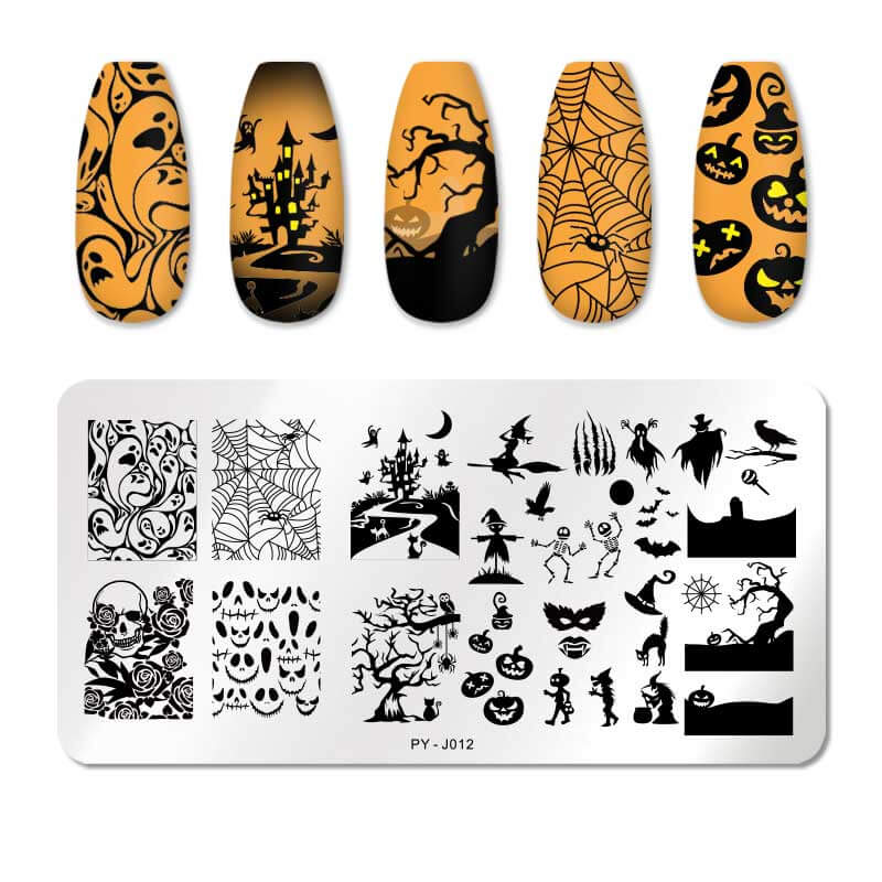 nail art templates 12*6cm / manicure stamping plate flower nails beauty design / temperature glass lace stamp plates animal image makeup women cosmetics py-j012