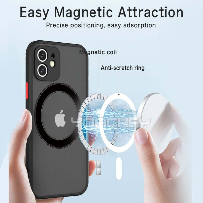 luxury shockproof magnetic protection for magsafe wireless charge phone case for iphone 13 14 12 11 pro max mini x xr xs plus armor protective cover