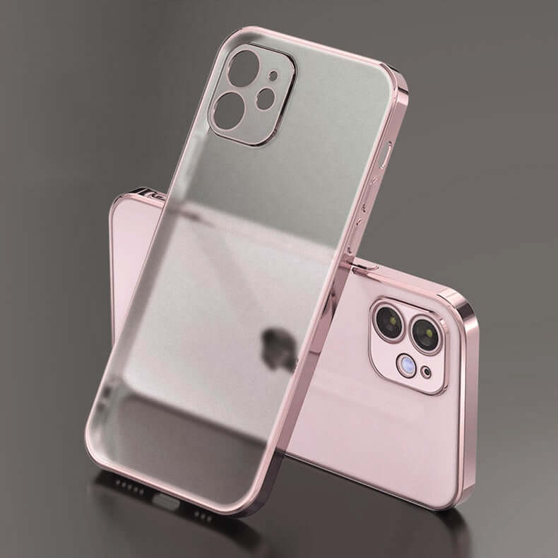 transparent frame matte case for iphone 14 13 11 12 pro max mini xr x xs 7 8 plus se soft silicone shockproof luxury plating phone cover different colours