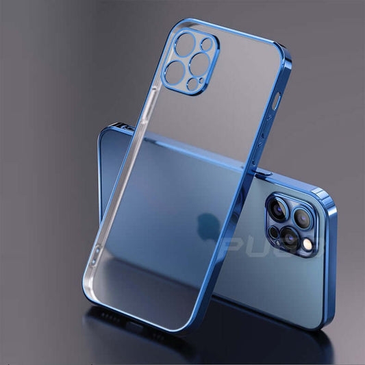 transparent frame matte case for iphone 14 13 11 12 pro max mini xr x xs 7 8 plus se soft silicone shockproof luxury plating phone cover different colours