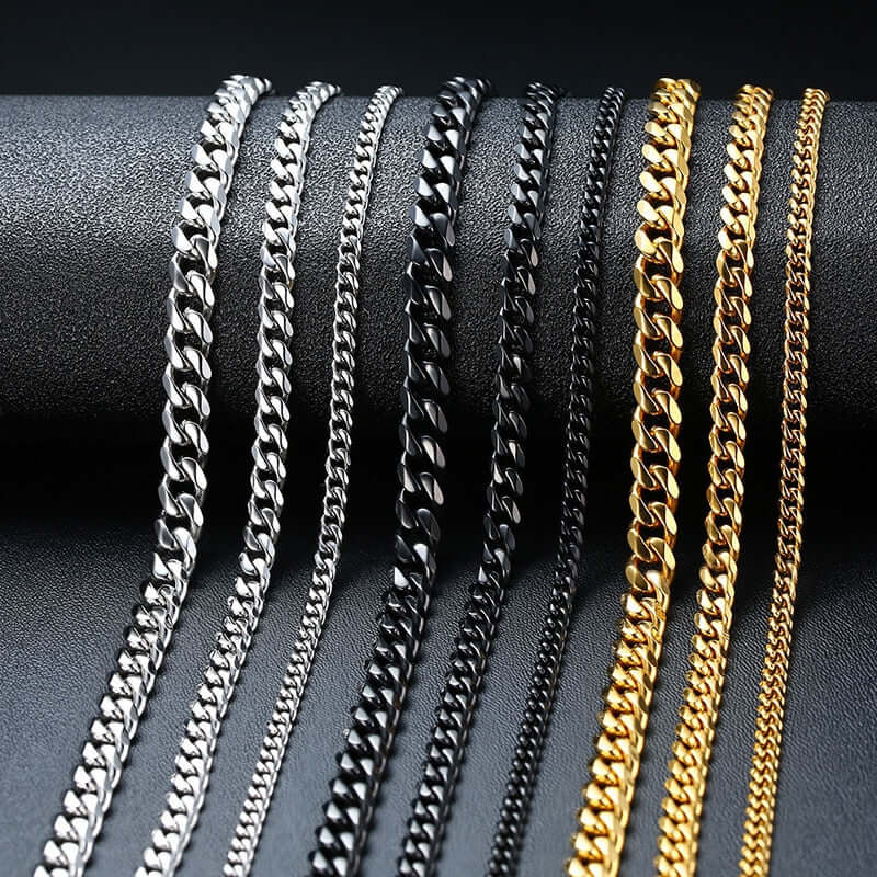 vnox cuban chain necklace for men women / solid metal stainless steel handmade fashion jewelry / collar curb link chokers,vintage gold or silver tone necklaces